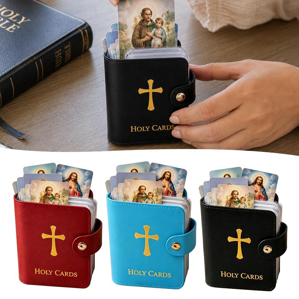 Index Card Holder - Leather Card Holder With Snap Button
