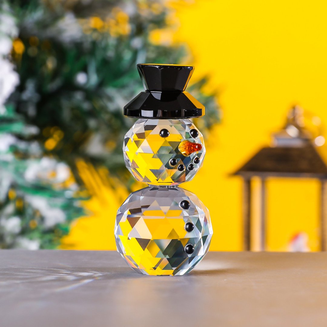 Crystal Black Hat Snowman Figu - Paper Weight Crystal review and price