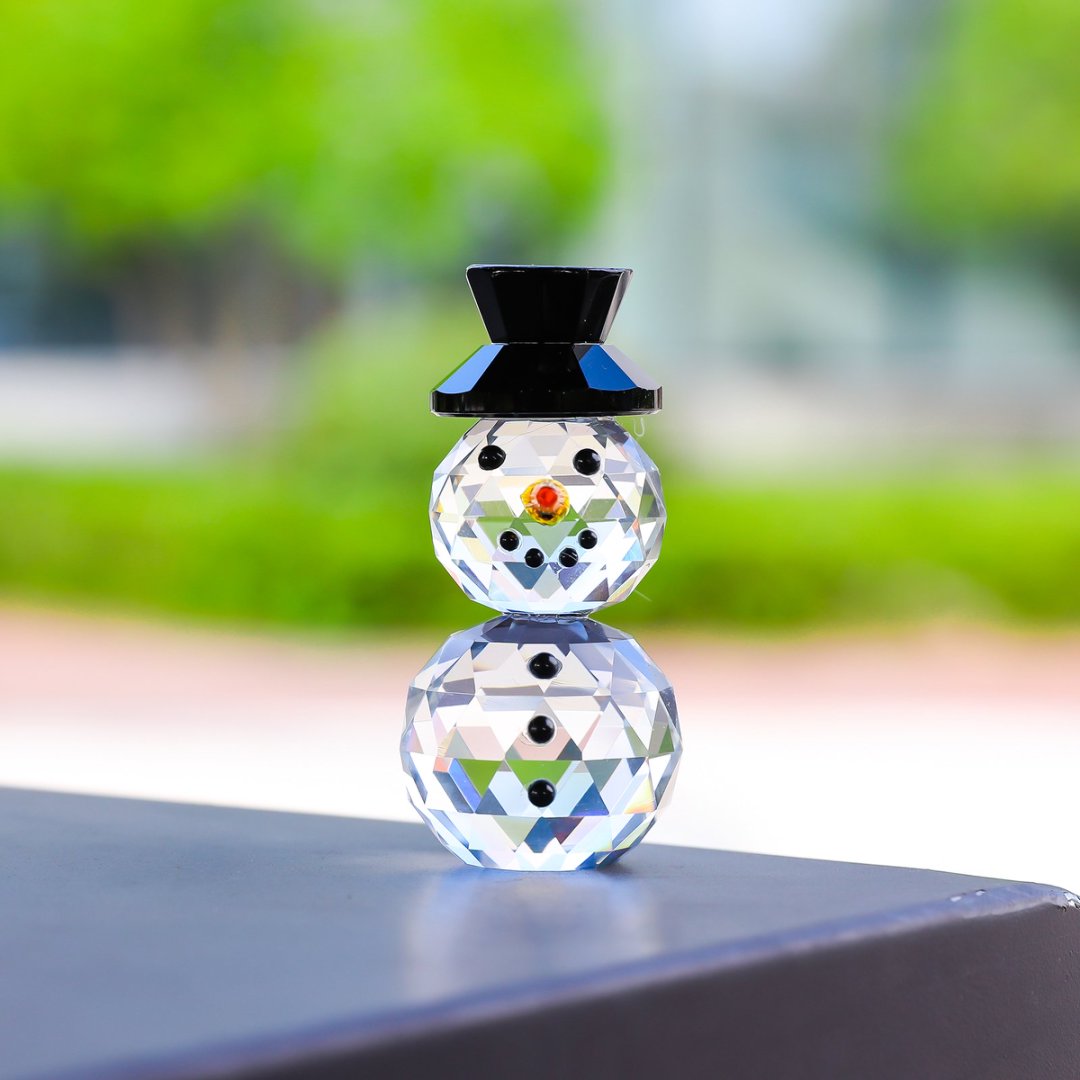 Crystal Black Hat Snowman Figu - Paper Weight Crystal review and price