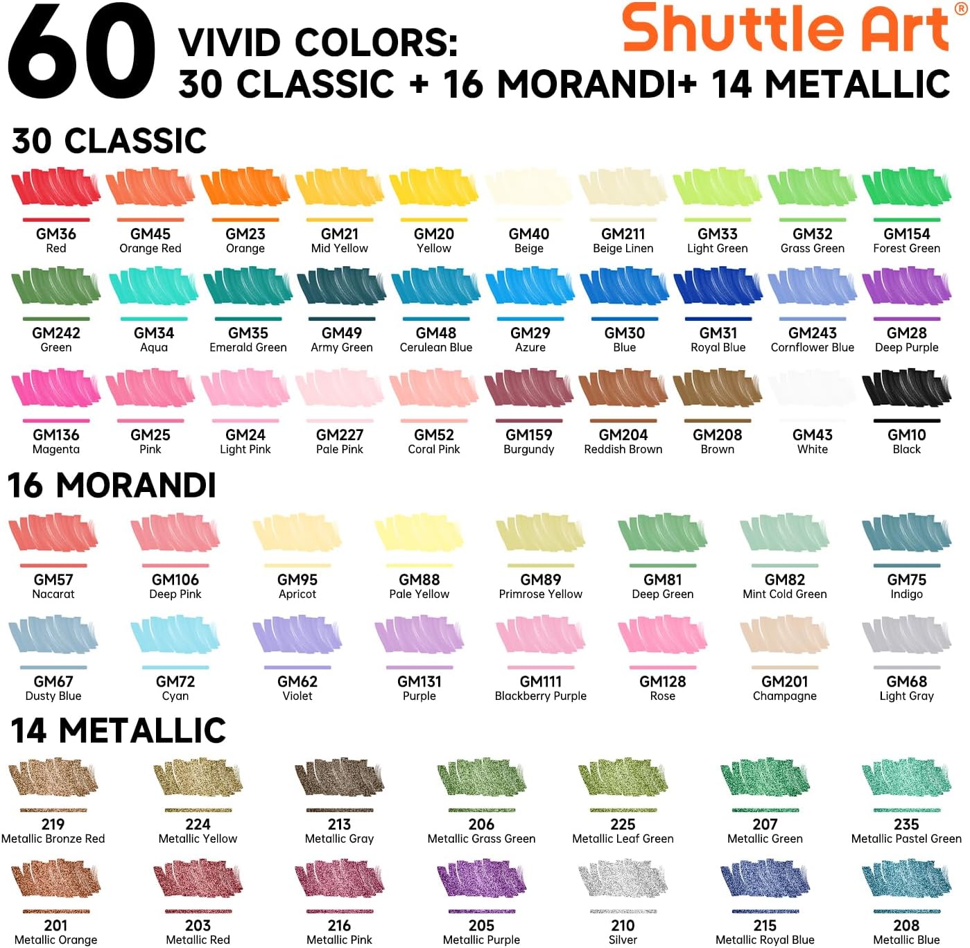 Shuttle Art 60 Colors Dual Tip - Correction Pen Fine review and price