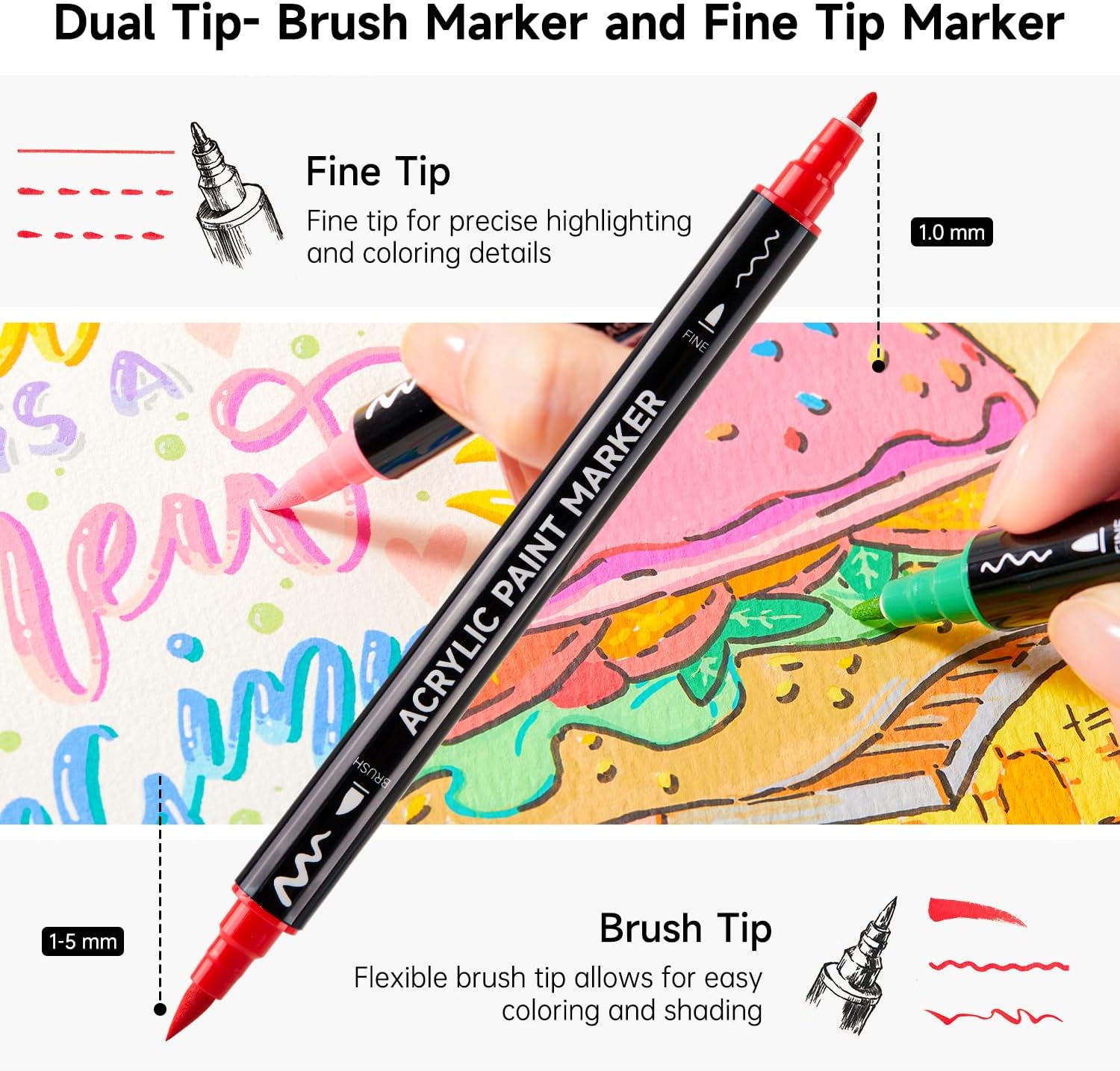 Shuttle Art 60 Colors Dual Tip - Correction Pen Fine review and price