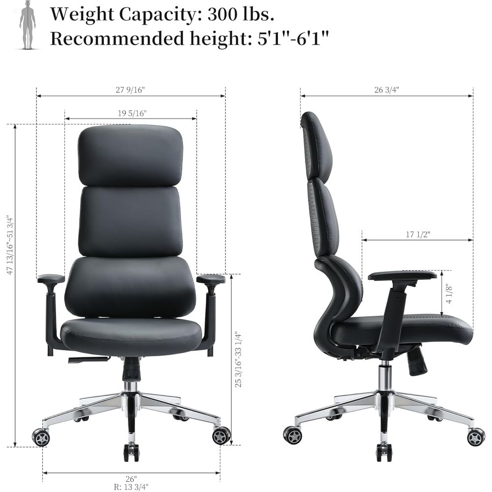Padded High-Back Office Chair, - Leather Desk Pad review and price